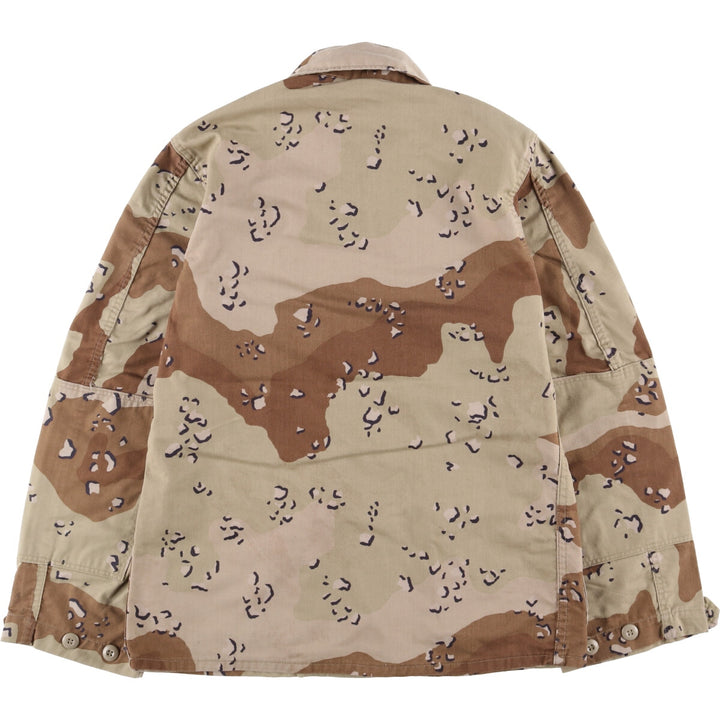 1980'S US Military 6C Desert Chocolate Chip Camo BDU Military Jacket, Made in USA, Small-Short, Men's Size Small, Vintage cotton beige type brown Vintage Second Hand