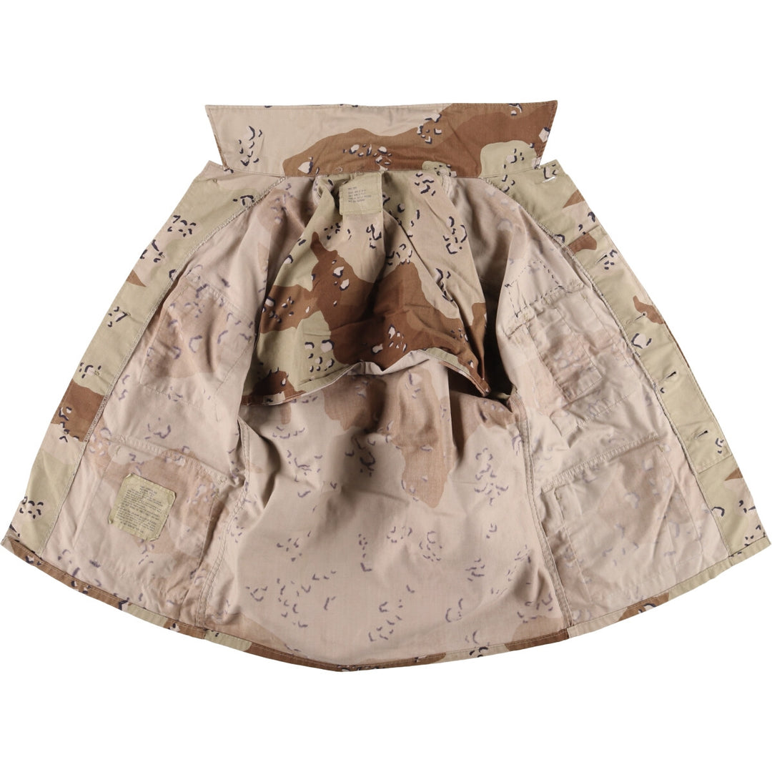 1980'S US Military 6C Desert Chocolate Chip Camo BDU Military Jacket, Made in USA, Small-Short, Men's Size Small, Vintage cotton beige type brown Vintage Second Hand