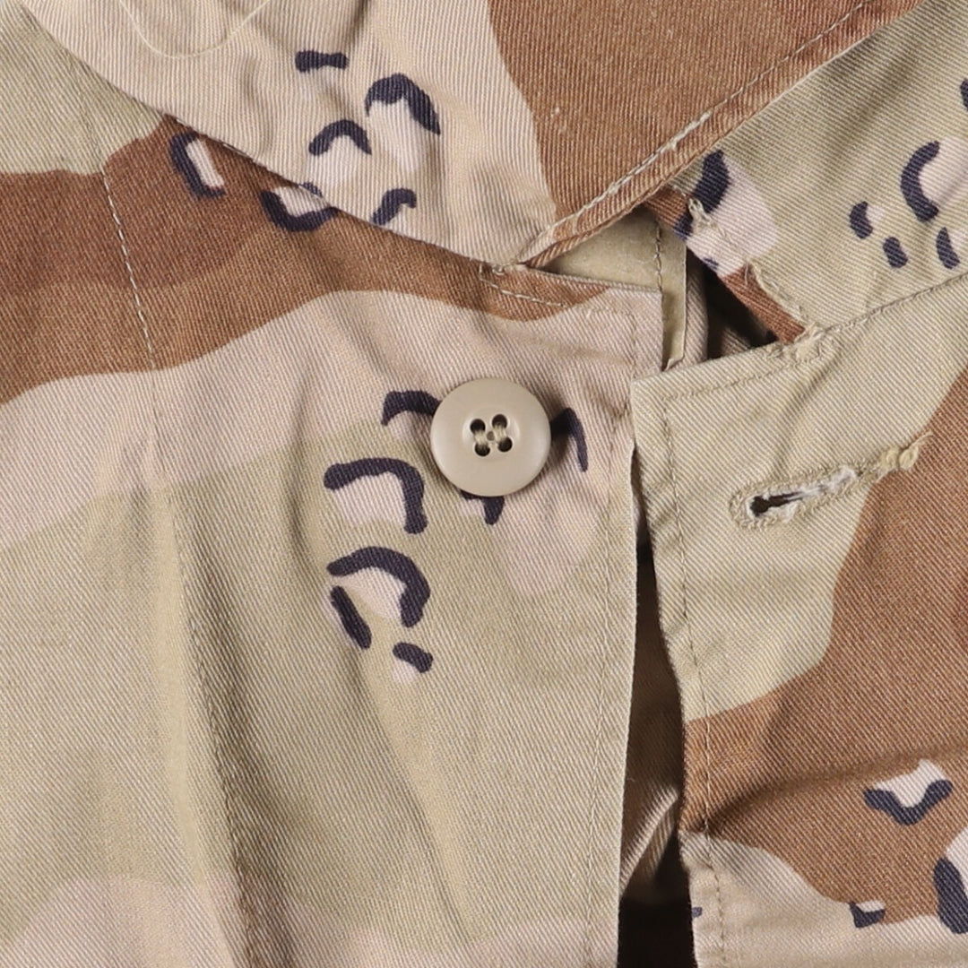 1980'S US Military 6C Desert Chocolate Chip Camo BDU Military Jacket, Made in USA, Small-Short, Men's Size Small, Vintage cotton beige type brown Vintage Second Hand