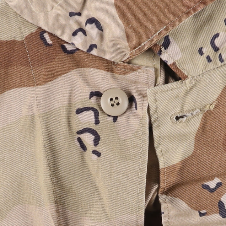 1980'S US Military 6C Desert Chocolate Chip Camo BDU Military Jacket, Made in USA, Small-Short, Men's Size Small, Vintage cotton beige type brown Vintage Second Hand