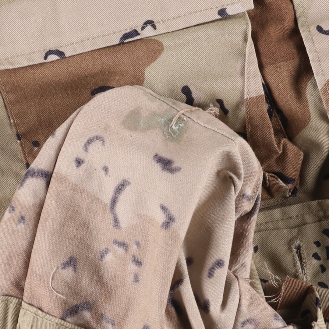 1980'S US Military 6C Desert Chocolate Chip Camo BDU Military Jacket, Made in USA, Small-Short, Men's Size Small, Vintage cotton beige type brown Vintage Second Hand