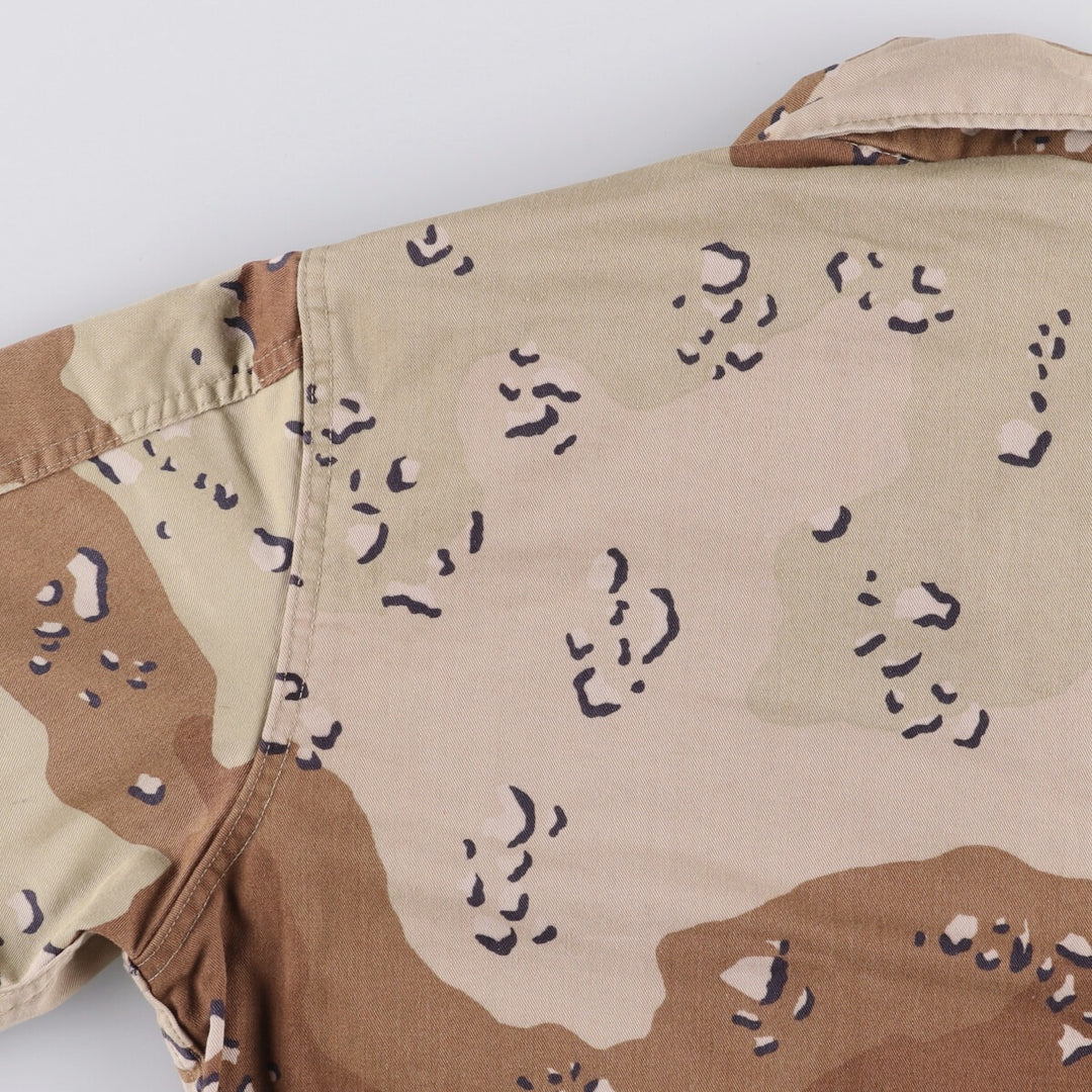 1980'S US Military 6C Desert Chocolate Chip Camo BDU Military Jacket, Made in USA, Small-Short, Men's Size Small, Vintage cotton beige type brown Vintage Second Hand