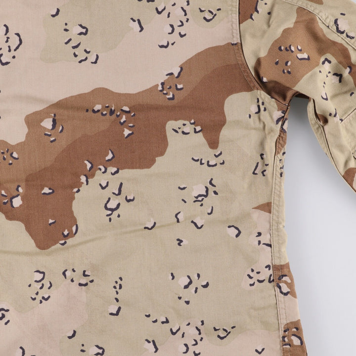 1980'S US Military 6C Desert Chocolate Chip Camo BDU Military Jacket, Made in USA, Small-Short, Men's Size Small, Vintage cotton beige type brown Vintage Second Hand