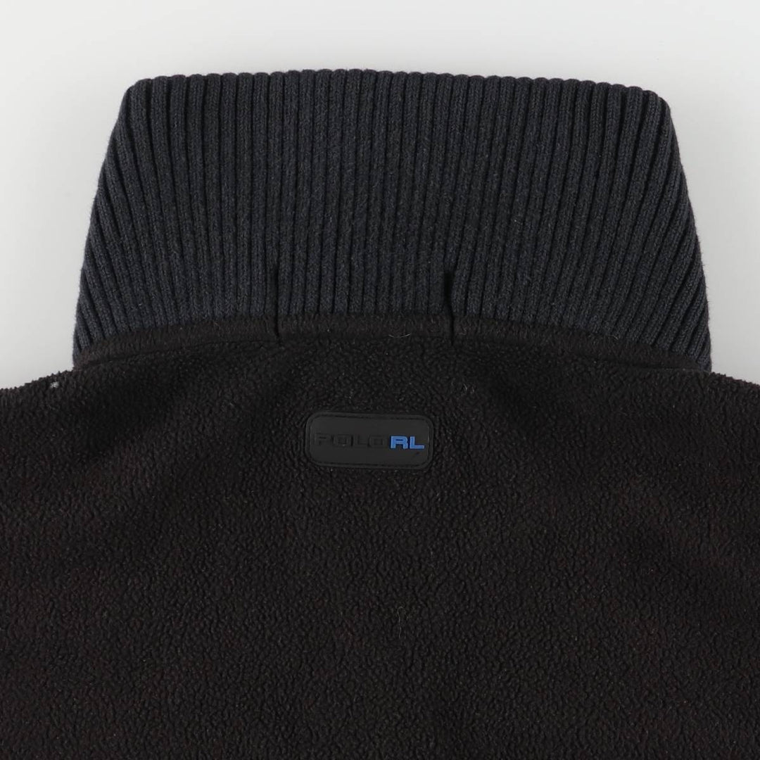 Ralph Lauren POLO by Ralph Lauren Half Zip Fleece Pullover Men's XL polyester black type Vintage Second Hand