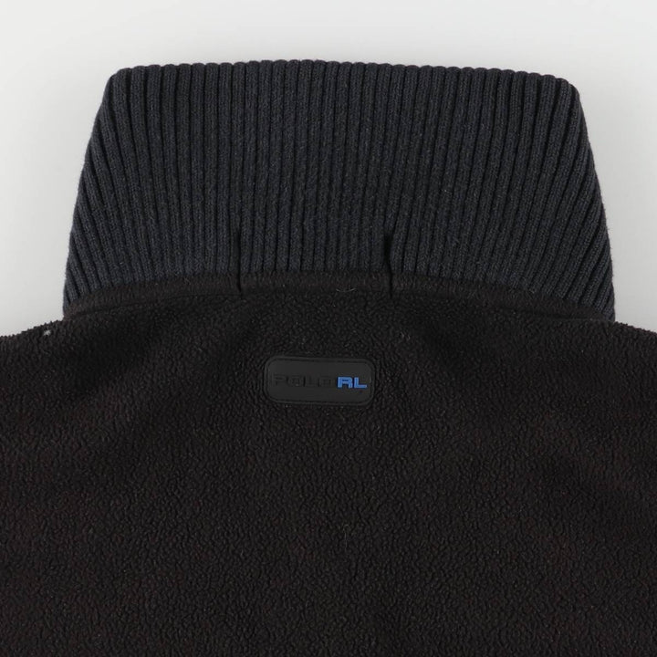 Ralph Lauren POLO by Ralph Lauren Half Zip Fleece Pullover Men's XL polyester black type Vintage Second Hand