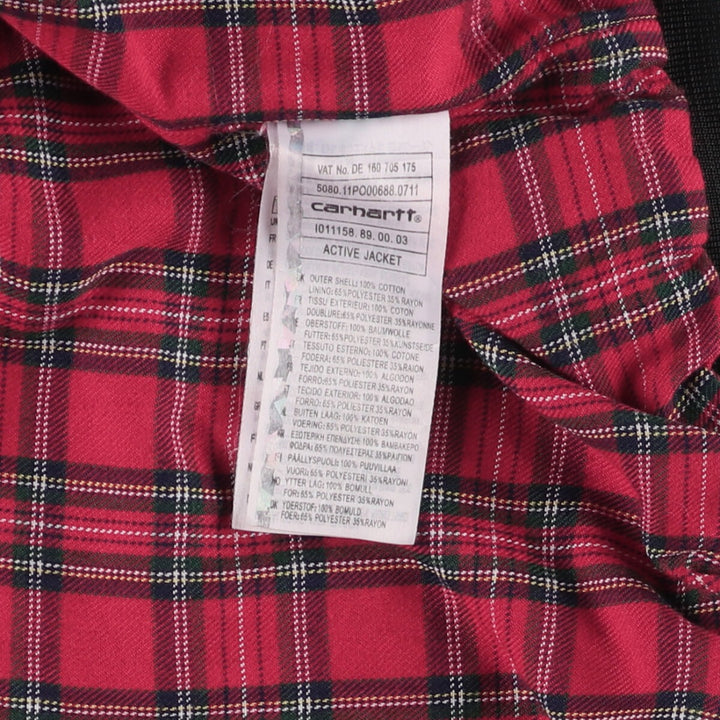 Carhartt Active Jacket, Cotton Parka, Men's Size Small cotton black type Vintage Second Hand