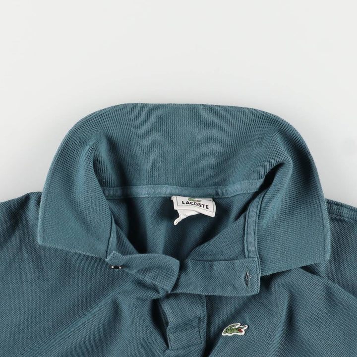 Lacoste short-sleeved polo shirt, size 16, women's size M cotton turquoise blue Vintage Second Hand