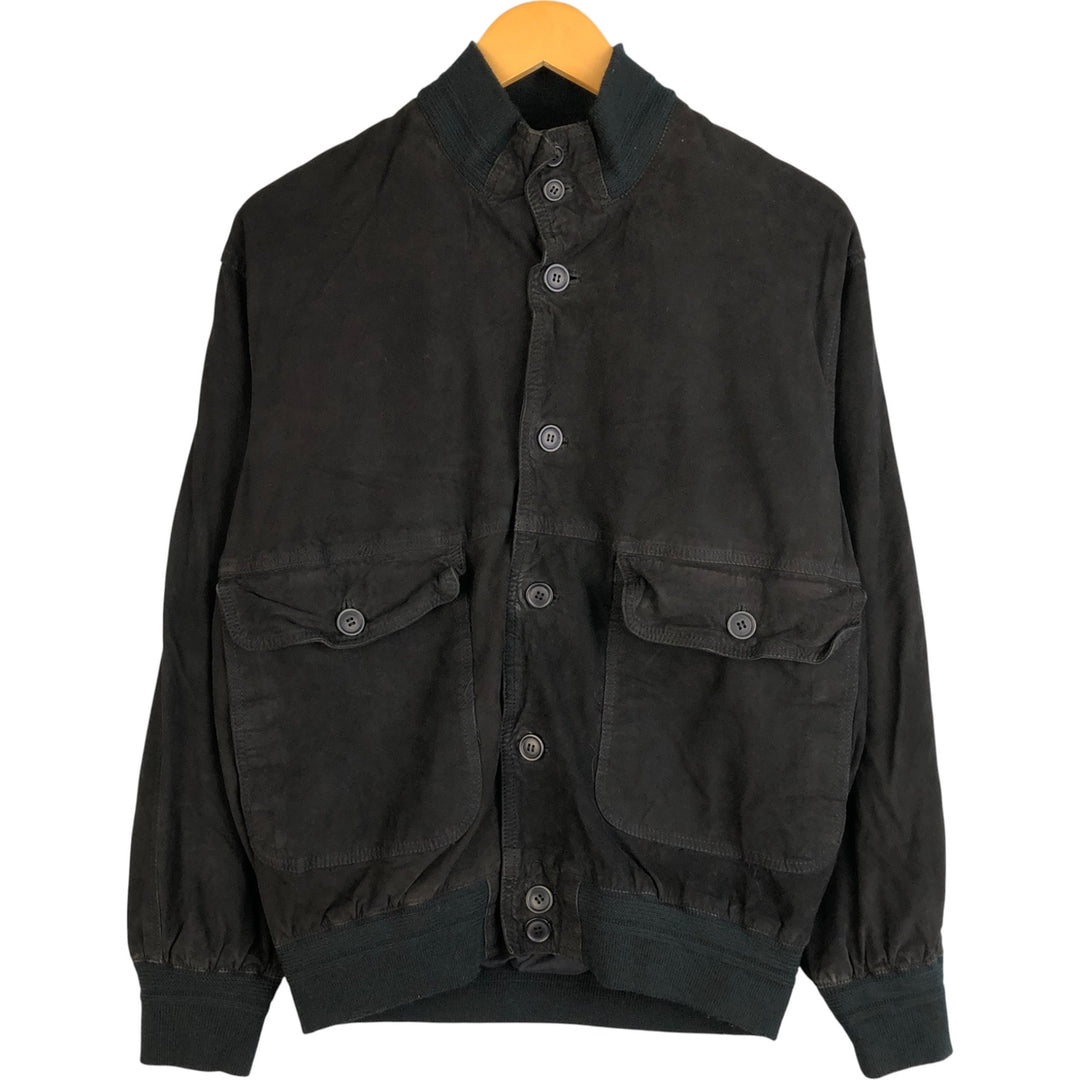 VERA PELLE Suede Leather Blouson, Men's Size L genuine leather black type Vintage Second Hand
