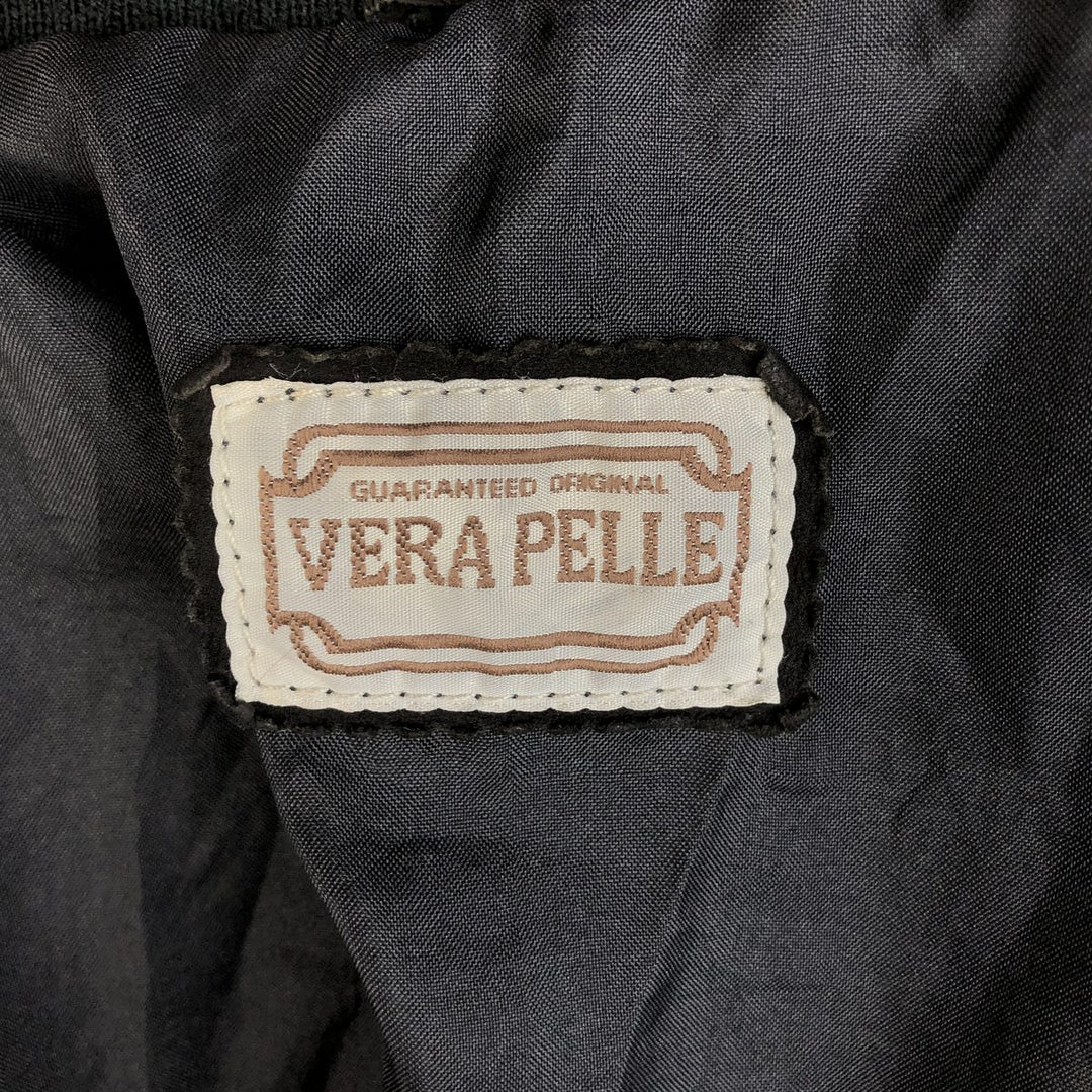VERA PELLE Suede Leather Blouson, Men's Size L genuine leather black type Vintage Second Hand