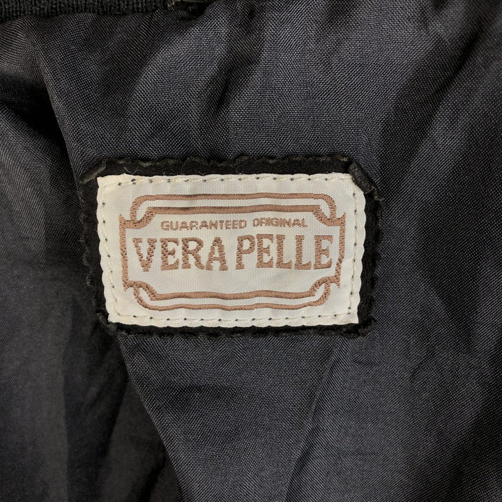 VERA PELLE Suede Leather Blouson, Men's Size L genuine leather black type Vintage Second Hand