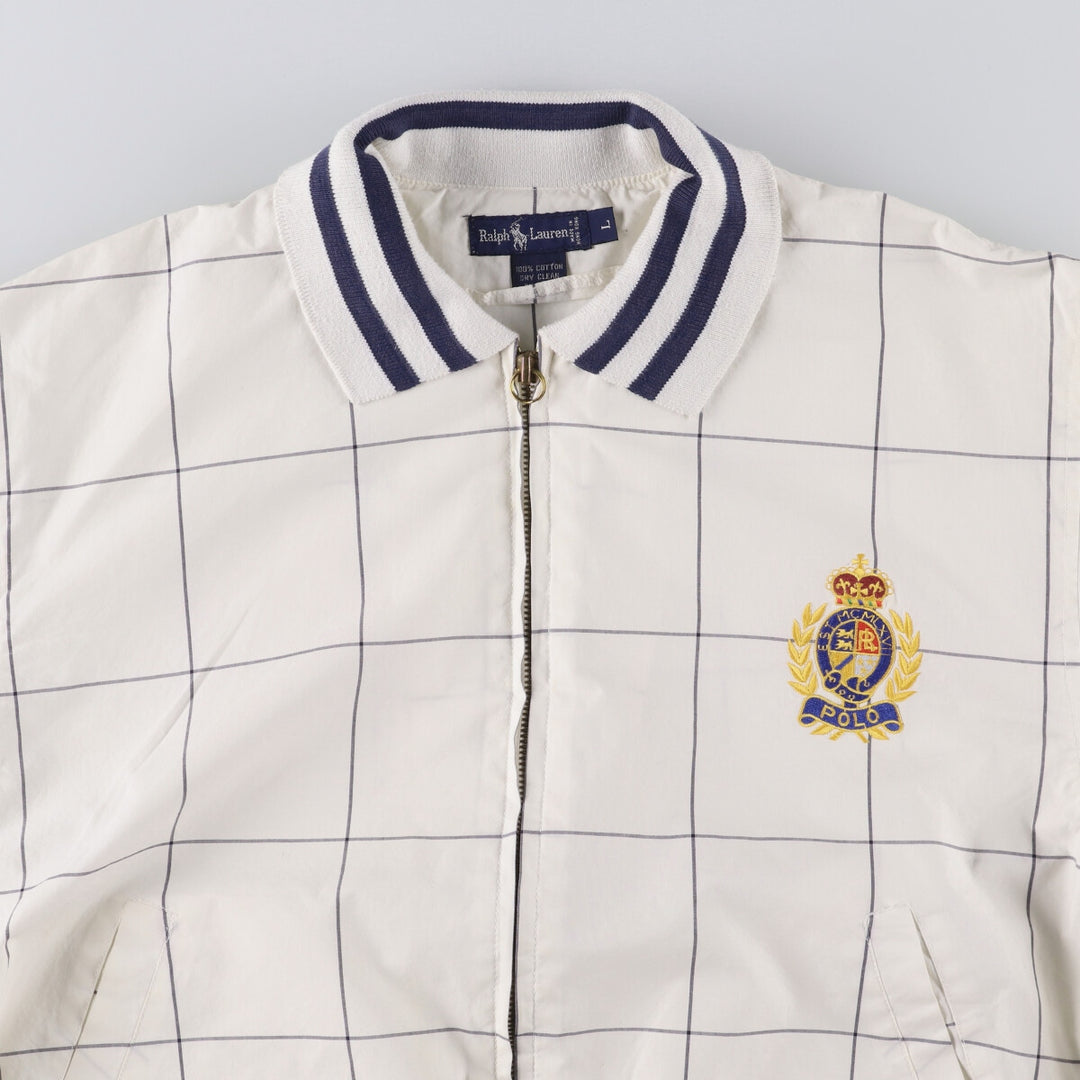 Ralph Lauren Check Pattern Cotton Jacket, Women's Size L cotton white type Vintage Second Hand