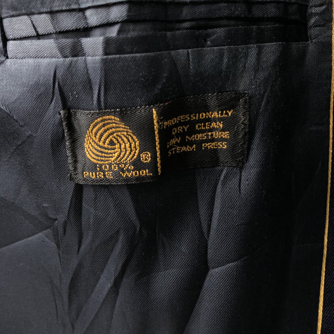 KUPPENHEIMER Premier Edition Double-Breasted Peak Lapel Wool Tailored Jacket, Made in USA, Men's Size Medium wool navy blue type Vintage Second Hand