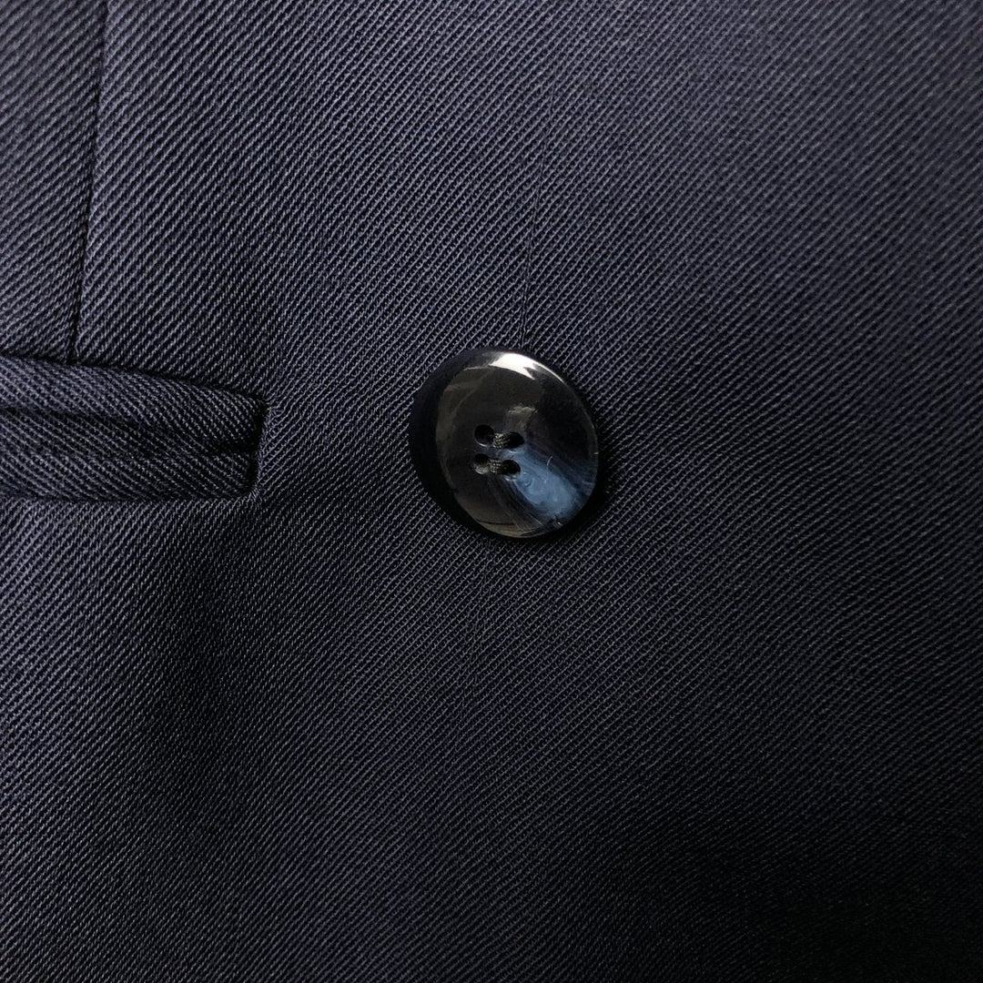 KUPPENHEIMER Premier Edition Double-Breasted Peak Lapel Wool Tailored Jacket, Made in USA, Men's Size Medium wool navy blue type Vintage Second Hand