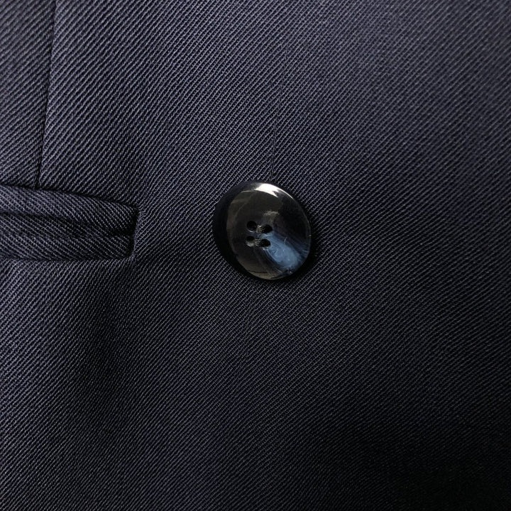 KUPPENHEIMER Premier Edition Double-Breasted Peak Lapel Wool Tailored Jacket, Made in USA, Men's Size Medium wool navy blue type Vintage Second Hand