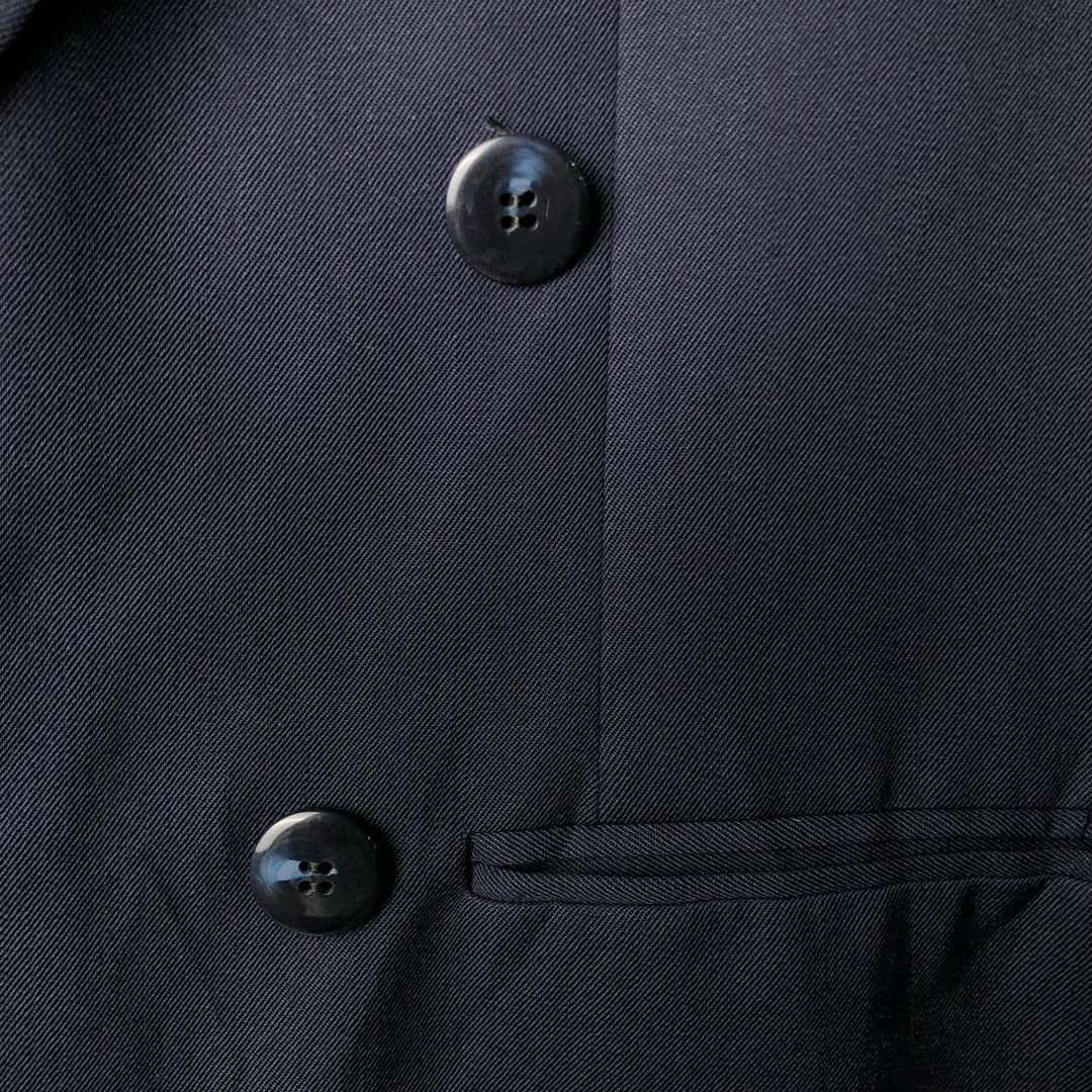 KUPPENHEIMER Premier Edition Double-Breasted Peak Lapel Wool Tailored Jacket, Made in USA, Men's Size Medium wool navy blue type Vintage Second Hand