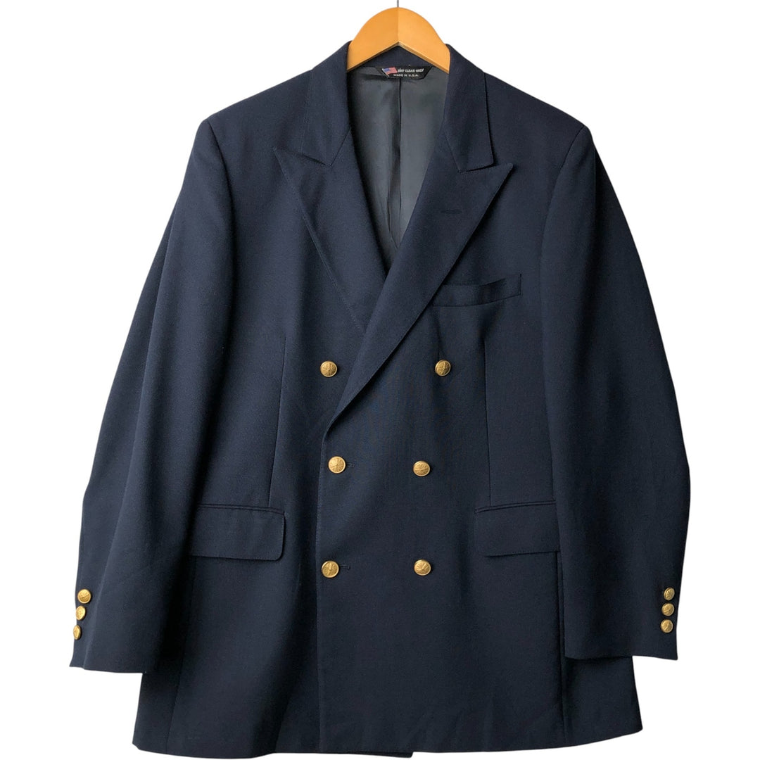 THE VICTORIAN HOUSE Double-Breasted Peak Lapel Navy Blazer, Made in USA, Men's Size Medium unclear navy blue type Vintage Second Hand
