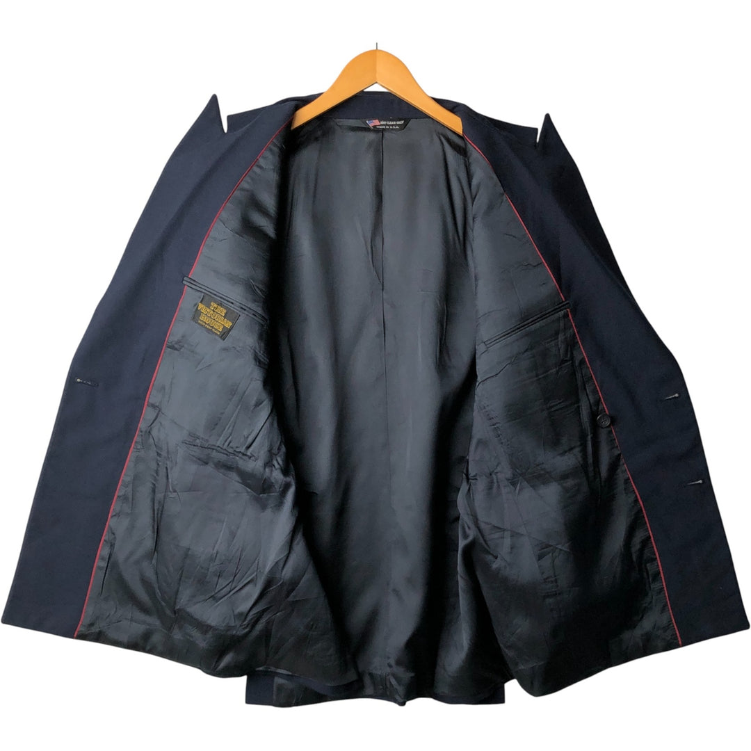 THE VICTORIAN HOUSE Double-Breasted Peak Lapel Navy Blazer, Made in USA, Men's Size Medium unclear navy blue type Vintage Second Hand