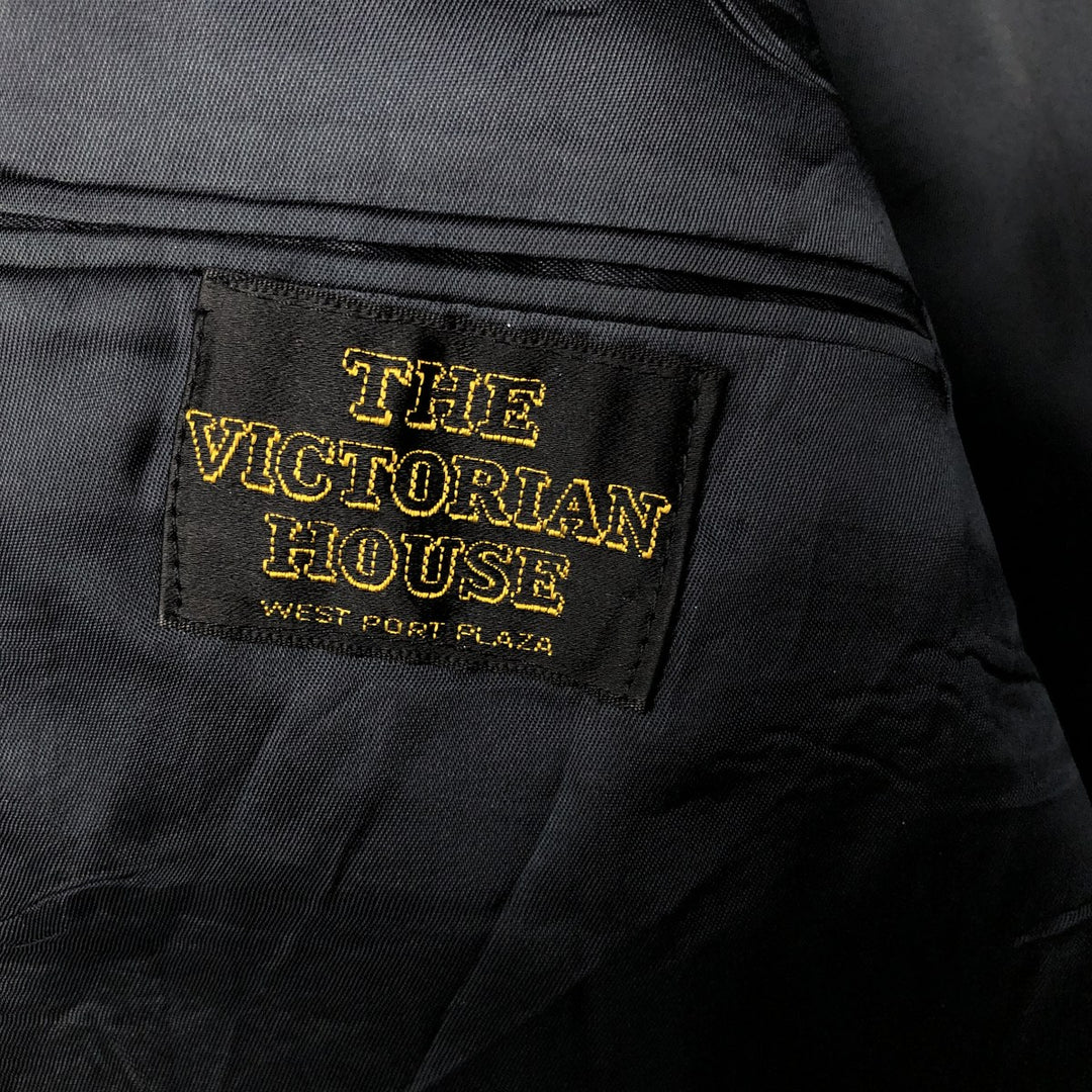 THE VICTORIAN HOUSE Double-Breasted Peak Lapel Navy Blazer, Made in USA, Men's Size Medium unclear navy blue type Vintage Second Hand