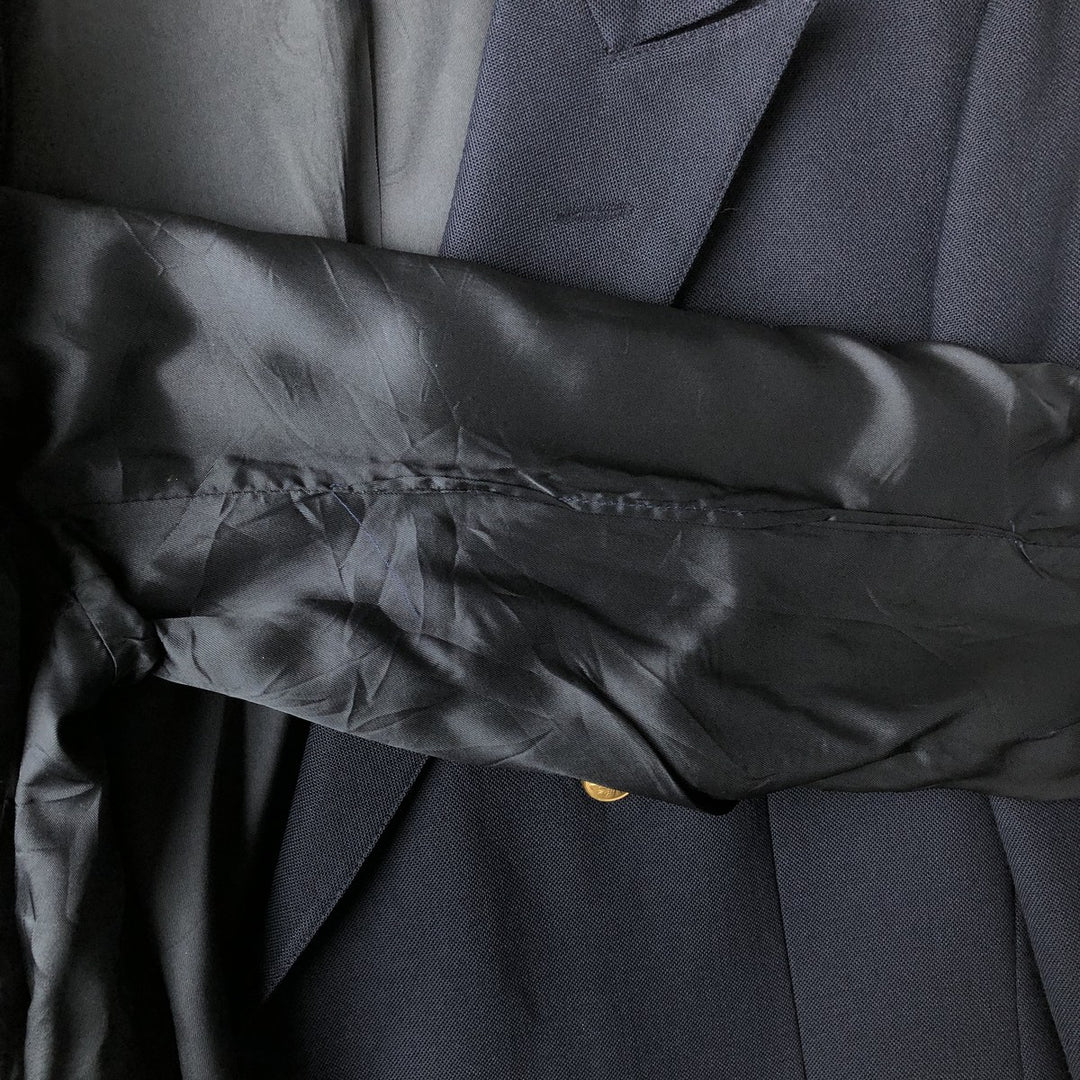 THE VICTORIAN HOUSE Double-Breasted Peak Lapel Navy Blazer, Made in USA, Men's Size Medium unclear navy blue type Vintage Second Hand