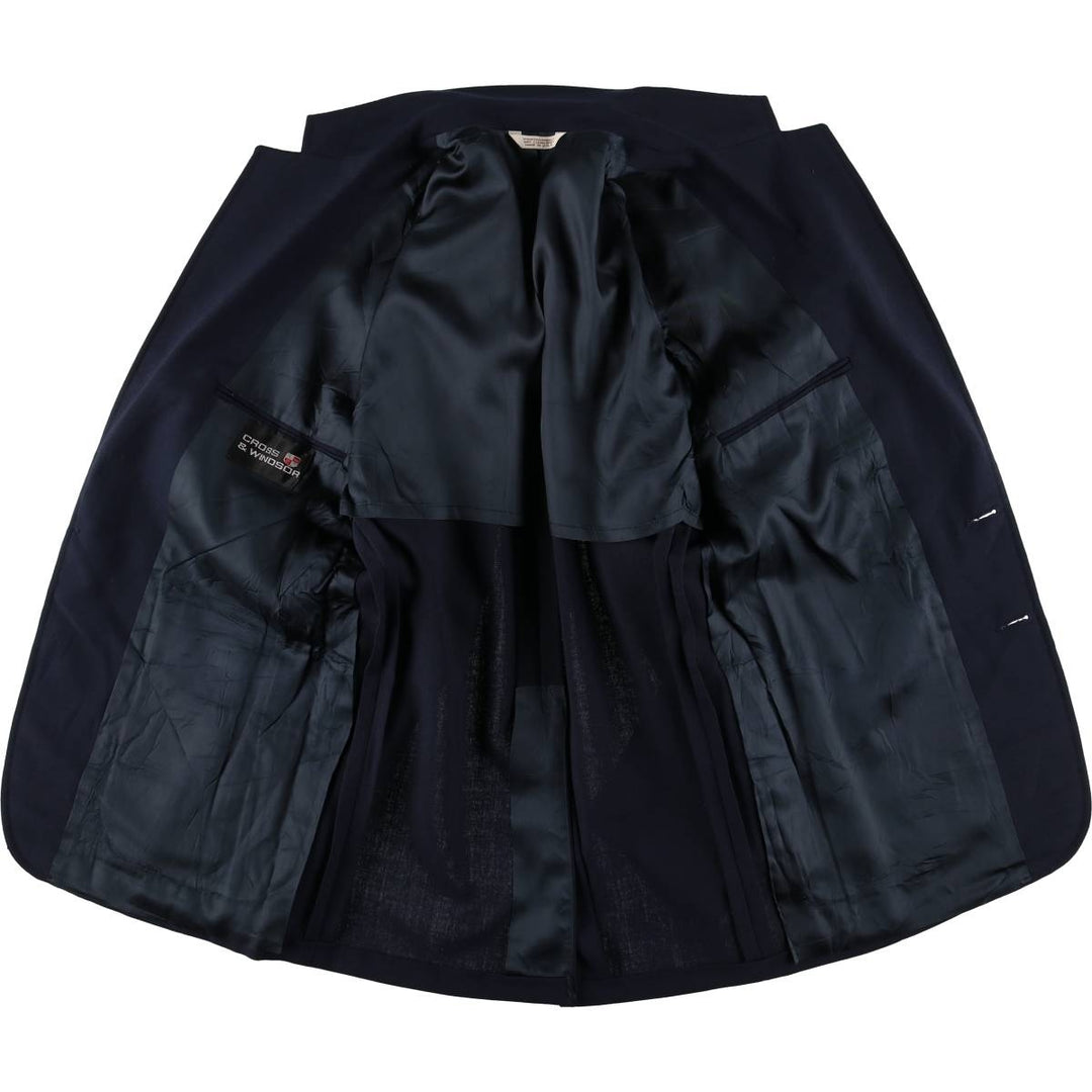 CROSS and WINDSOR Navy Blazer, Tailored Jacket, Made in USA, Men's Size Small unclear navy blue type Vintage Second Hand