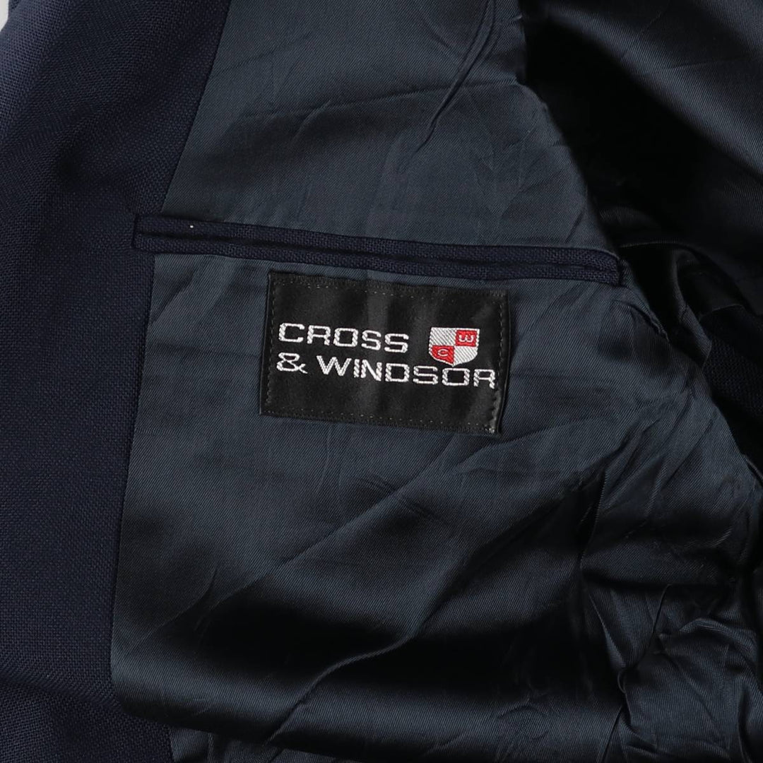 CROSS and WINDSOR Navy Blazer, Tailored Jacket, Made in USA, Men's Size Small unclear navy blue type Vintage Second Hand