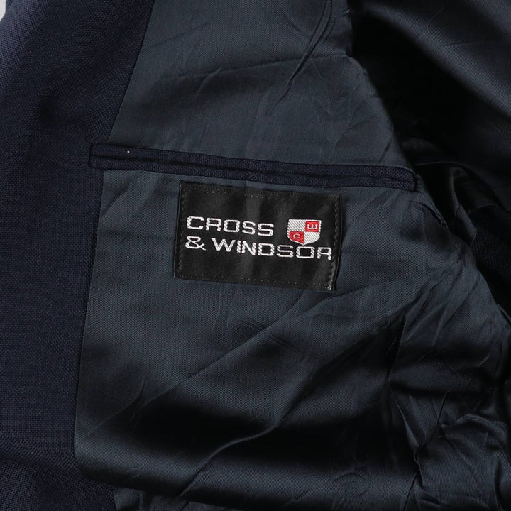 CROSS and WINDSOR Navy Blazer, Tailored Jacket, Made in USA, Men's Size Small unclear navy blue type Vintage Second Hand