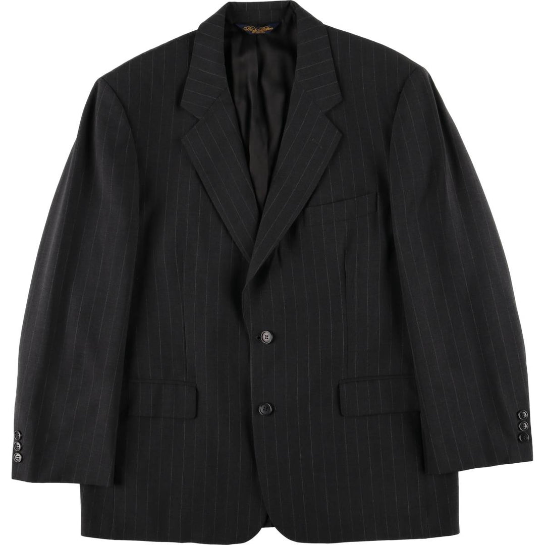 Brooks Brothers BROOKSEASE Striped Pattern Wool Tailored Jacket, Men's Size L wool gray type Vintage Second Hand