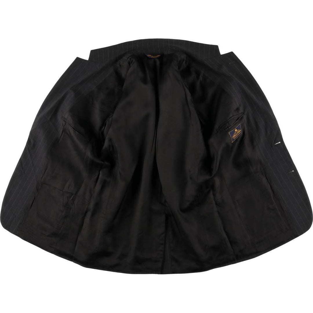 Brooks Brothers BROOKSEASE Striped Pattern Wool Tailored Jacket, Men's Size L wool gray type Vintage Second Hand