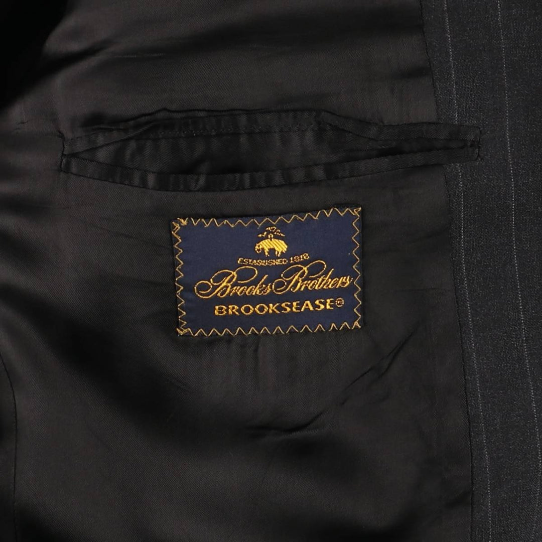 Brooks Brothers BROOKSEASE Striped Pattern Wool Tailored Jacket, Men's Size L wool gray type Vintage Second Hand