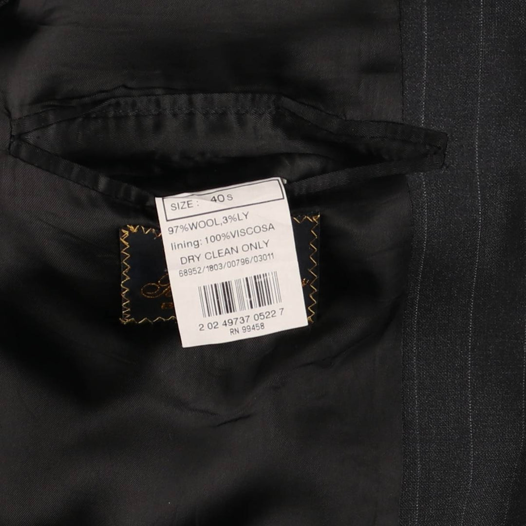 Brooks Brothers BROOKSEASE Striped Pattern Wool Tailored Jacket, Men's Size L wool gray type Vintage Second Hand