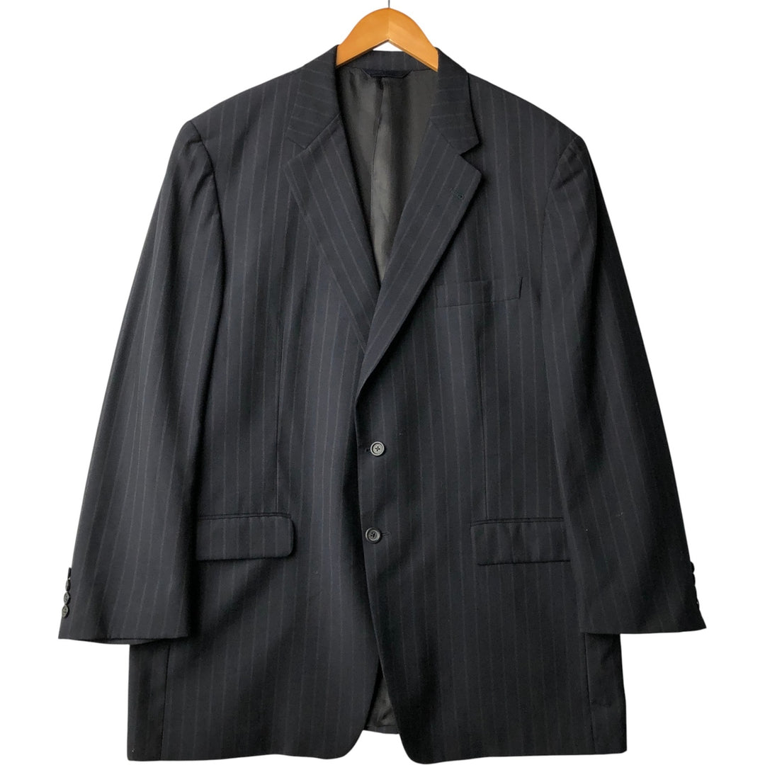 Burberry's BURBERRY LONDON Striped Wool Tailored Jacket, Made in USA, Men's Size XL wool black type Vintage Second Hand