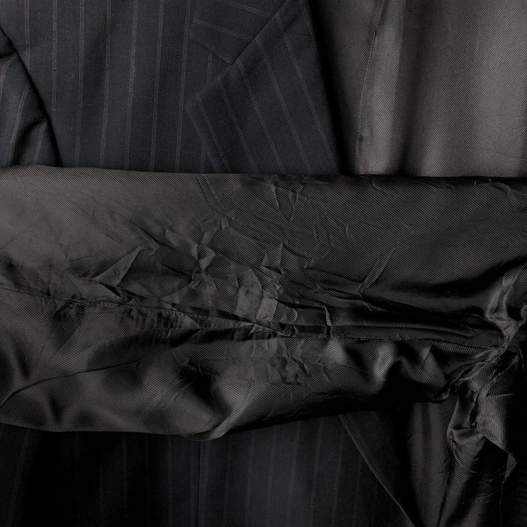 Burberry's BURBERRY LONDON Striped Wool Tailored Jacket, Made in USA, Men's Size XL wool black type Vintage Second Hand