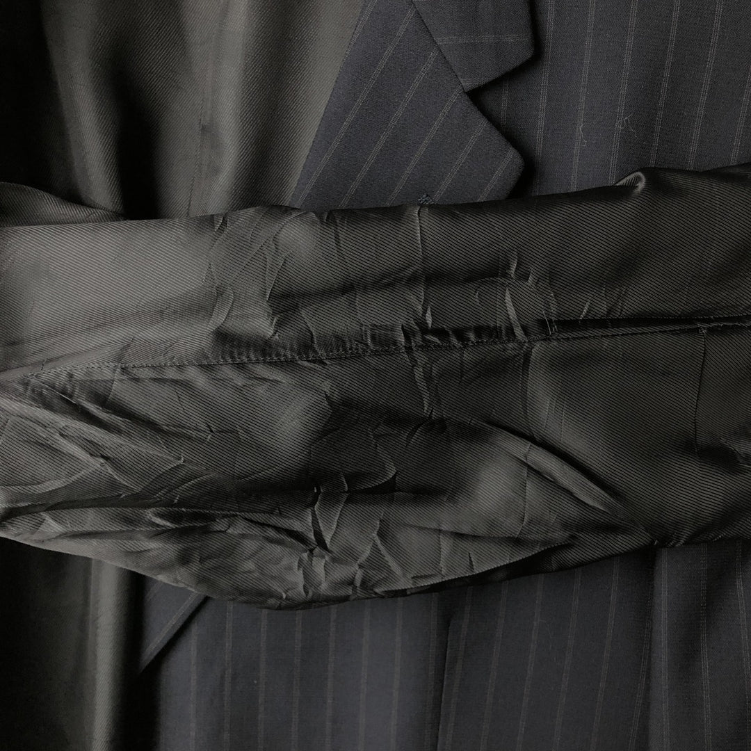 Burberry's BURBERRY LONDON Striped Wool Tailored Jacket, Made in USA, Men's Size XL wool black type Vintage Second Hand