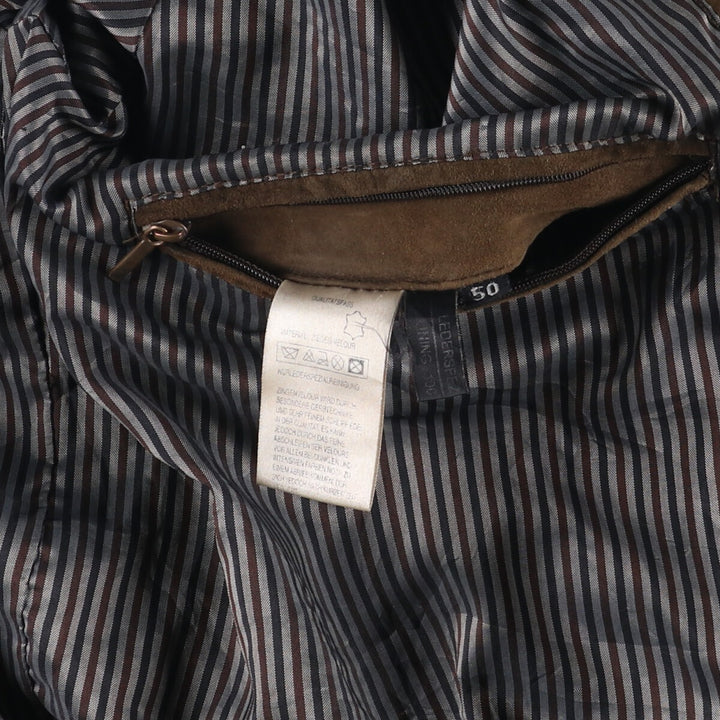 itallo suede leather blouson, men's size L genuine leather brown type Vintage Second Hand