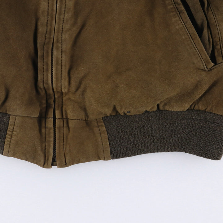 itallo suede leather blouson, men's size L genuine leather brown type Vintage Second Hand