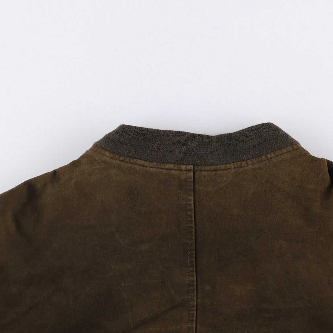 itallo suede leather blouson, men's size L genuine leather brown type Vintage Second Hand