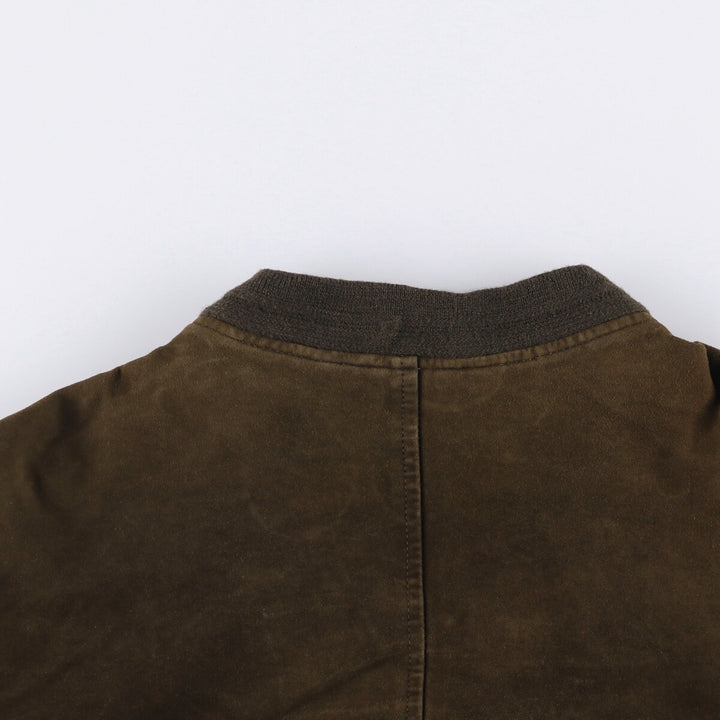 itallo suede leather blouson, men's size L genuine leather brown type Vintage Second Hand