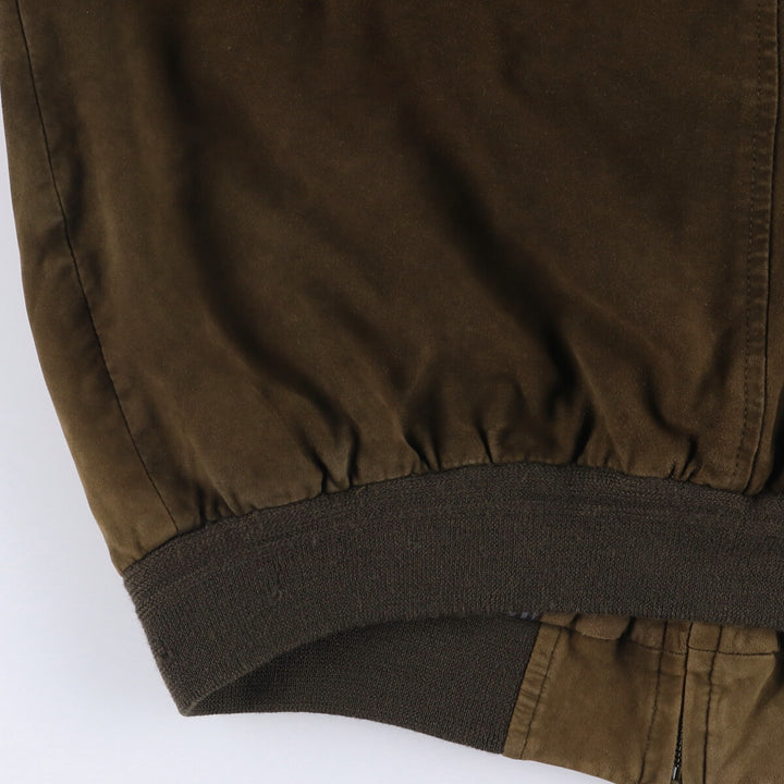 itallo suede leather blouson, men's size L genuine leather brown type Vintage Second Hand