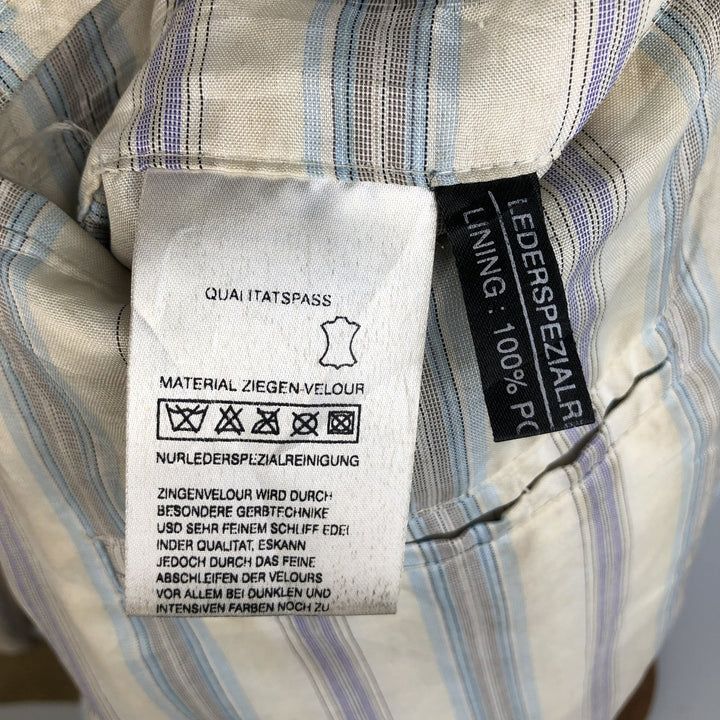 itallo suede leather blouson, men's size L genuine leather ocher yellow type Vintage Second Hand