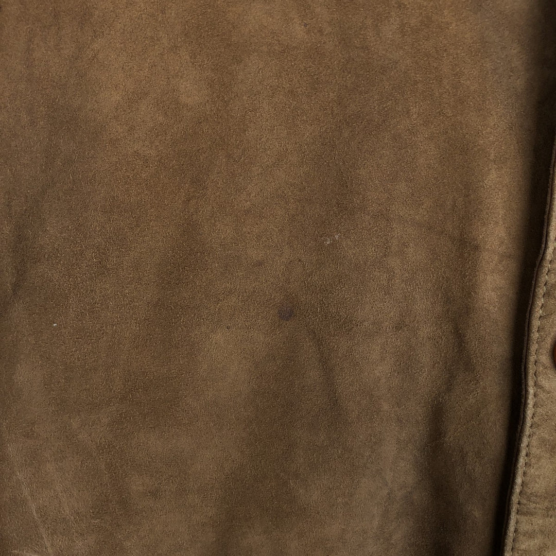 itallo suede leather blouson, men's size L genuine leather ocher yellow type Vintage Second Hand