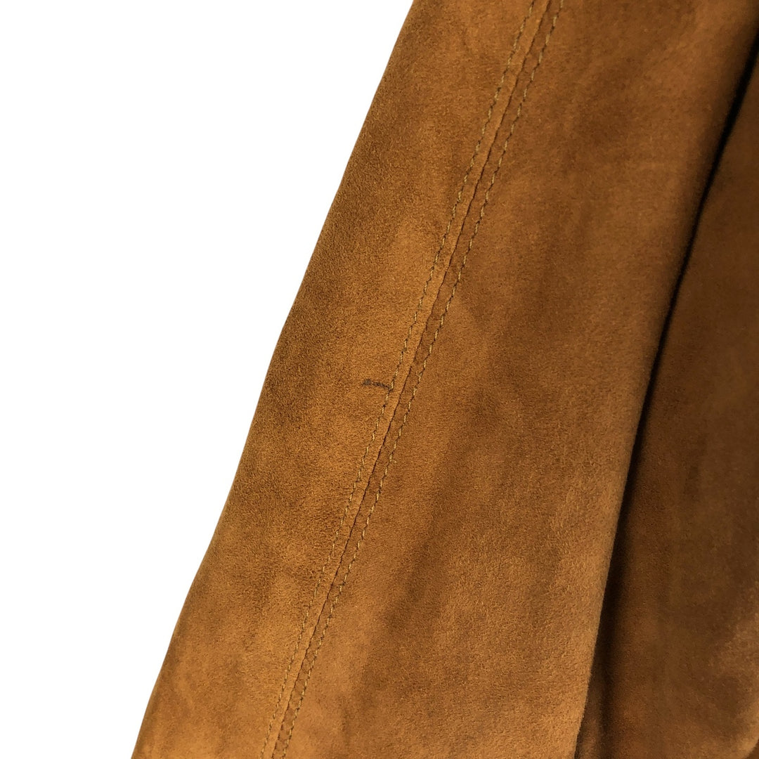 itallo suede leather blouson, men's size L genuine leather ocher yellow type Vintage Second Hand