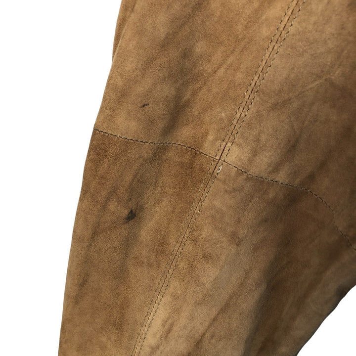 itallo suede leather blouson, men's size L genuine leather ocher yellow type Vintage Second Hand