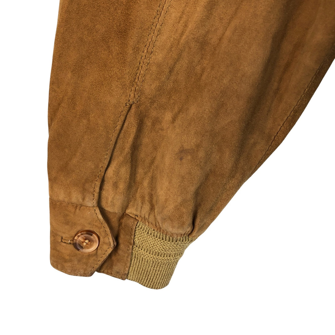 itallo suede leather blouson, men's size L genuine leather ocher yellow type Vintage Second Hand