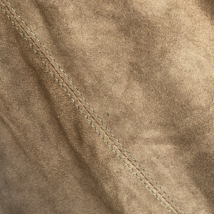 itallo suede leather blouson, men's size L genuine leather ocher yellow type Vintage Second Hand