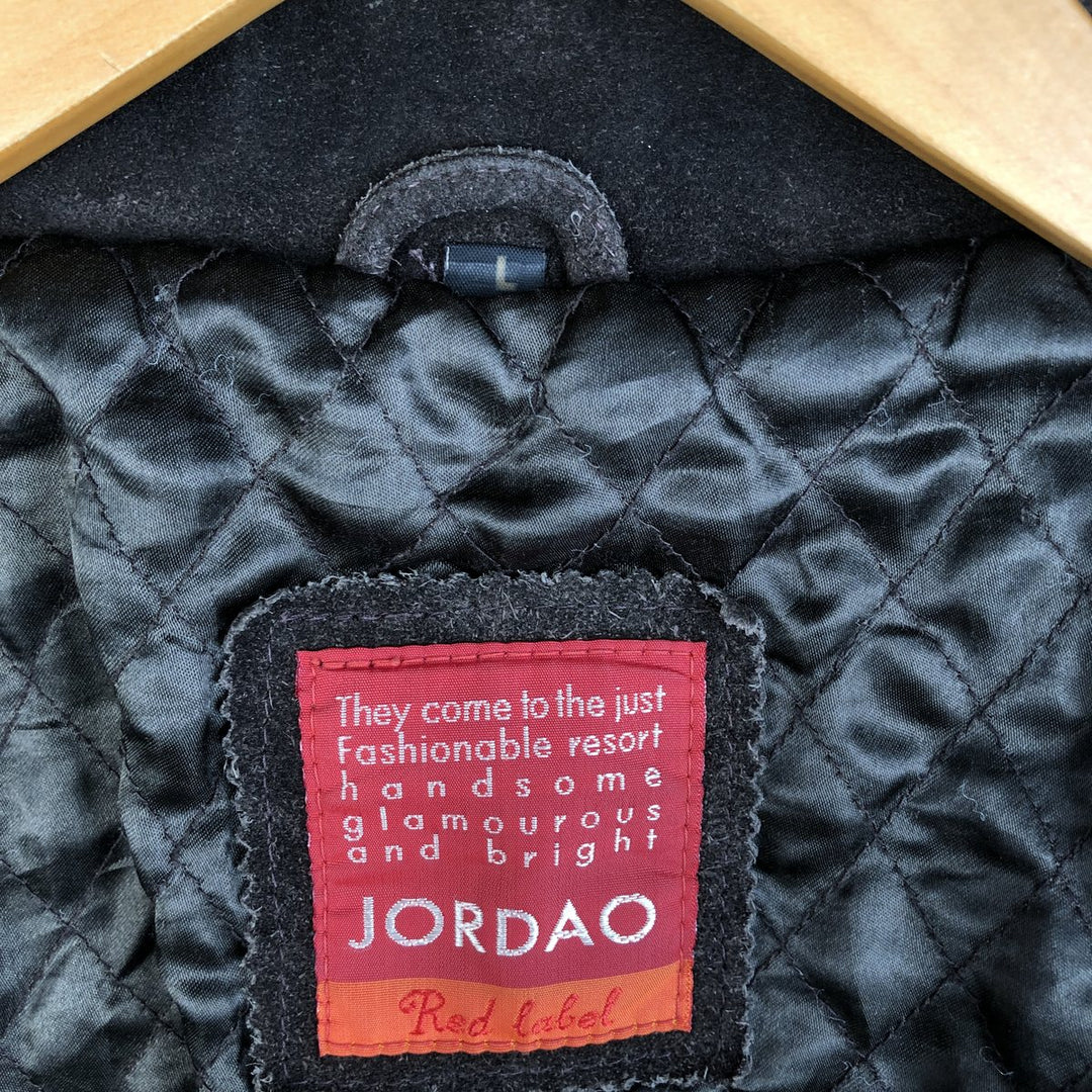 JORDAO Red Label Padded Suede Leather Jacket, Men's Size L Genuine Leather Cowhide Suede Leather brown type Vintage Second Hand