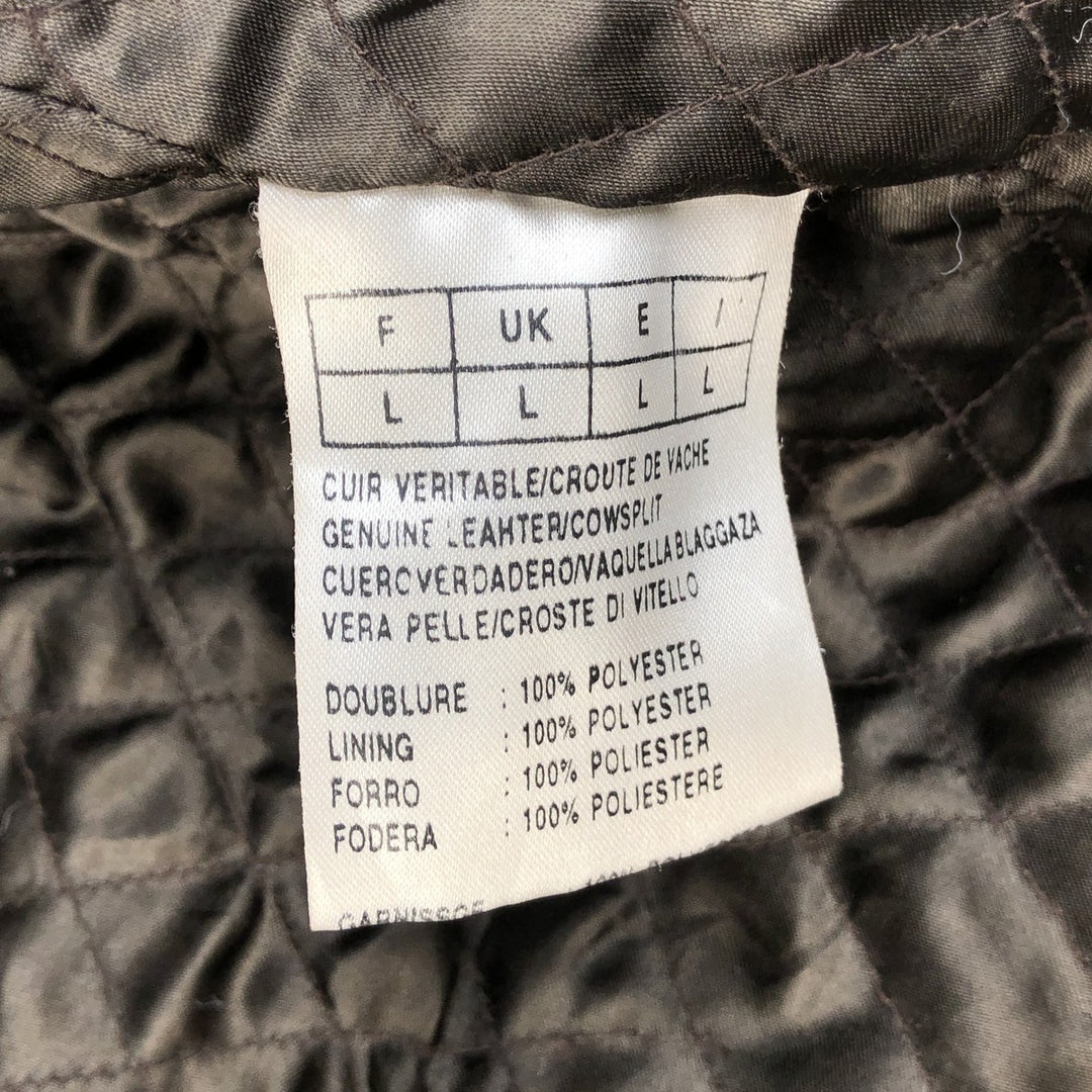 JORDAO Red Label Padded Suede Leather Jacket, Men's Size L Genuine Leather Cowhide Suede Leather brown type Vintage Second Hand