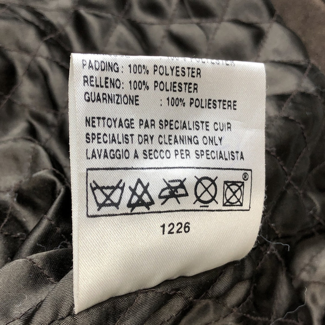 JORDAO Red Label Padded Suede Leather Jacket, Men's Size L Genuine Leather Cowhide Suede Leather brown type Vintage Second Hand