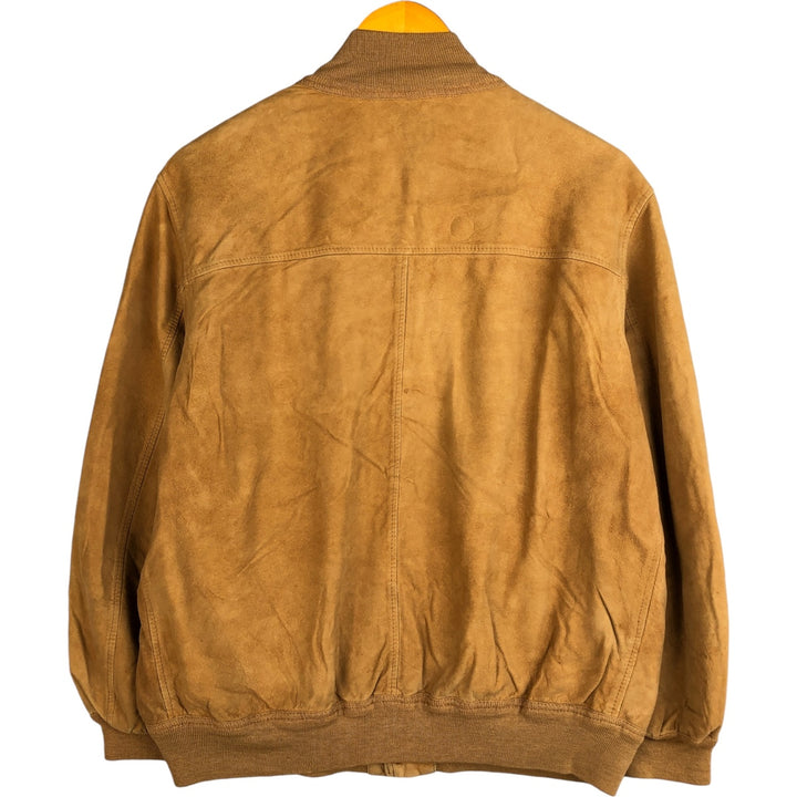 VAGRANT ITALIA suede leather jacket, made in Italy, men's size L unclear yellow type Vintage Second Hand