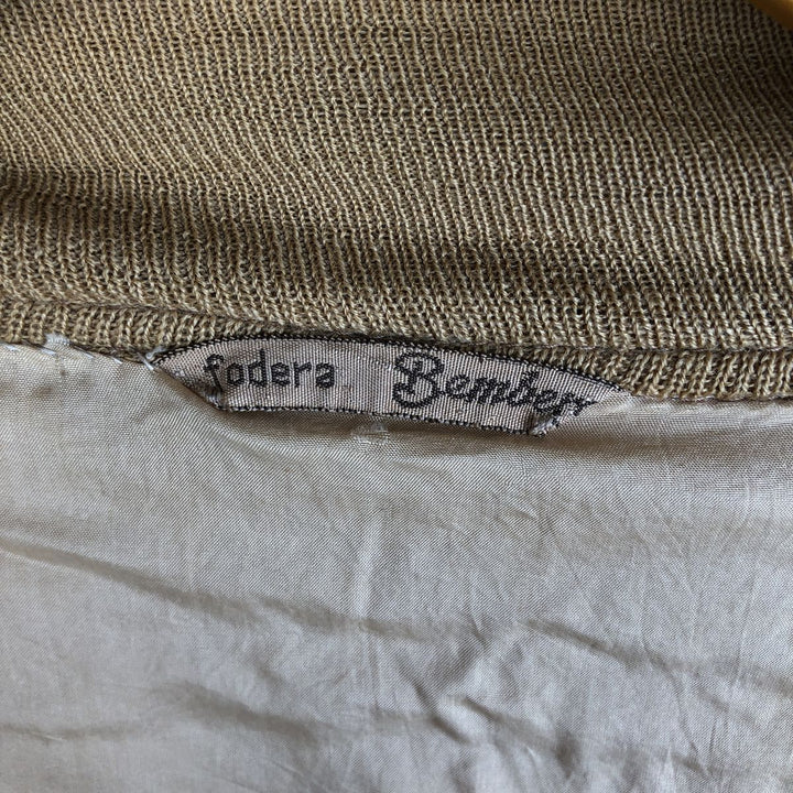 VAGRANT ITALIA suede leather jacket, made in Italy, men's size L unclear yellow type Vintage Second Hand