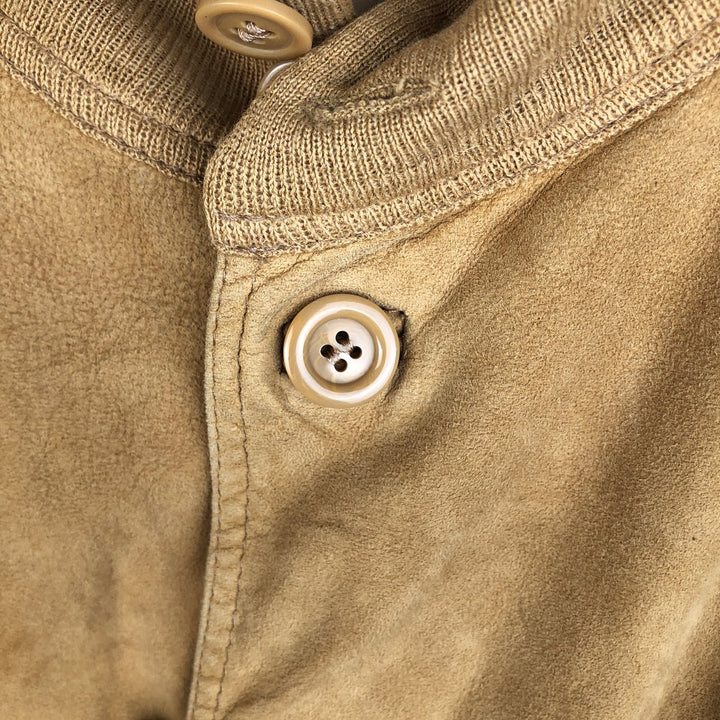 VAGRANT ITALIA suede leather jacket, made in Italy, men's size L unclear yellow type Vintage Second Hand